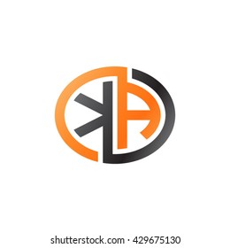 KA initial letters looping linked ellipse logo orange black