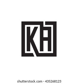 KA initial letters looping linked square monogram logo