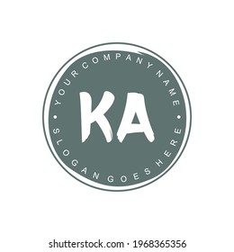 KA Initial logo Branding Brush wedding business