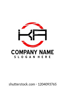 KA Initial logo with circle template vector