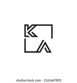 KA initial logo letters in high quality professional design that will print well across any print media