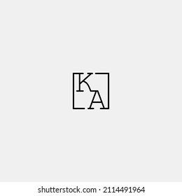 KA initial logo in line concept in high quality professional design that will be best for companies