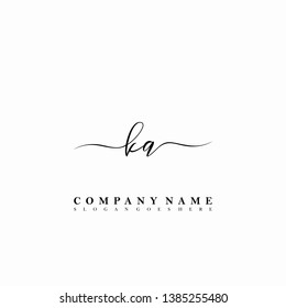 KA Initial luxury handwriting logo vector