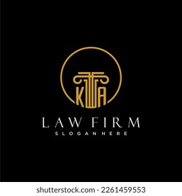 KA initial monogram for law firm with creative circle line