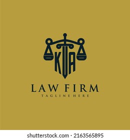 KA initial monogram for lawfirm logo with sword and scale