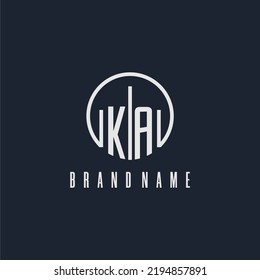 KA initial monogram logo with circle style dsign