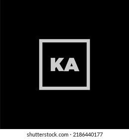 KA initial monogram logo with creative square style design