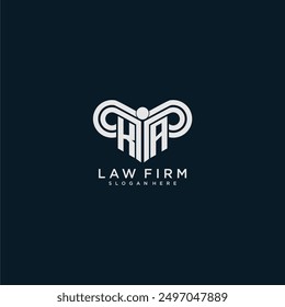 KA initial monogram logo lawfirm with pillar design