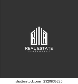 KA initial monogram logo for real estate with home shapes creative design