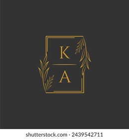 KA initial monogram wedding with creative square line