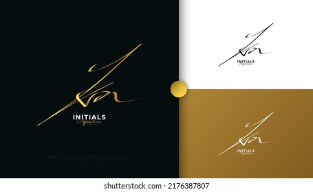 KA Initial Signature Logo Design with Elegant and Minimalist Gold Handwriting Style. Initial K and A Logo Design for Wedding, Fashion, Jewelry, Boutique and Business Brand Identity