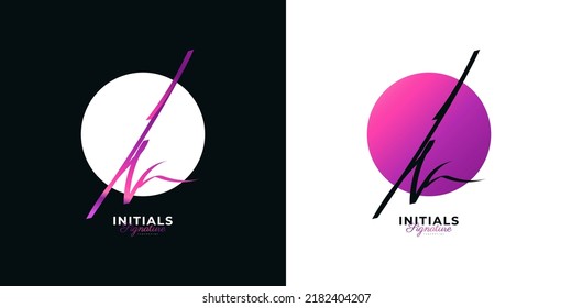 KA Initial Signature Logo Design with Elegant and Minimalist Handwriting Style. Initial K and A Logo Design for Wedding, Fashion, Jewelry, Boutique and Business Brand Identity