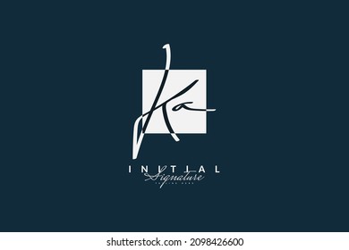 KA Initial Signature Logo or Symbol with Handwriting Style for Wedding, Fashion, Jewelry, Boutique, Botanical, Floral and Business Identity