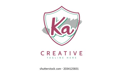 KA Initials, handwriting logo vector