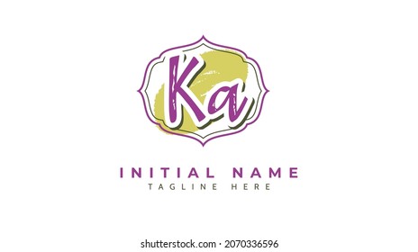 Ka Initials, handwriting logo vector