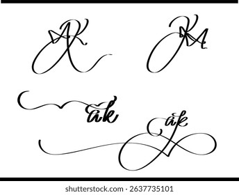 KA Initials Logo – A and K Overlapped Monogram Design
