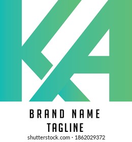logotipo de las iniciales de KA, logotipo de las iniciales de nombre, logotipo de las iniciales de la empresa, logotipo de las iniciales de la persona.