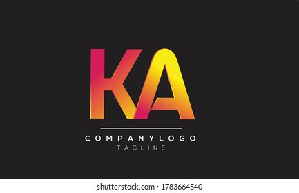 KA initials monogram letter text alphabet logo design