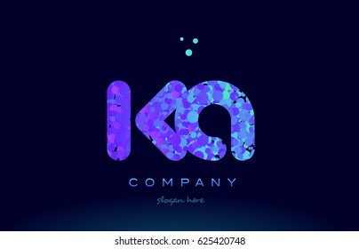 ka k a alphabet pink blue bubble circle dots creative letter company logo vector icon design template