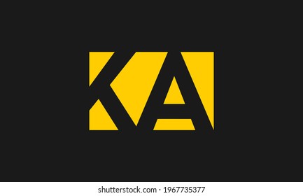 KA or K A letter alphabet logo design in vector format