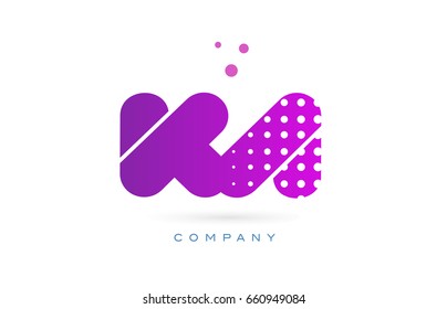 ka k a pink dots dotted letter logo alphabet creative company vector icon design template