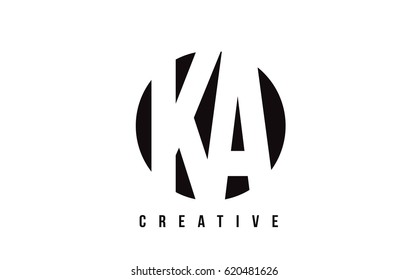 KA K A White Letter Logo Design with Circle Background Vector Illustration Template.