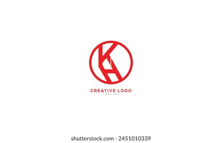 KA KH Abstract initial monogram letter alphabet logo design