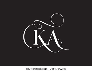 KA latter ligature typography logo design template