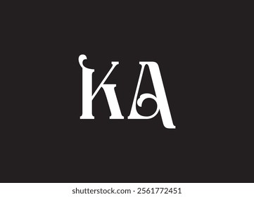 KA latter ligature typography logo design template
