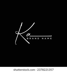 KA letter beauty handwriting vector logo. 