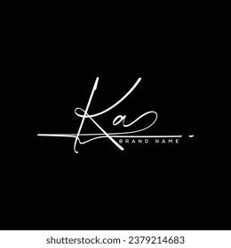 KA letter beauty handwriting vector logo. 