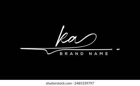 KA letter beauty handwriting vector logo. 