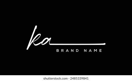 KA letter beauty handwriting vector logo. 