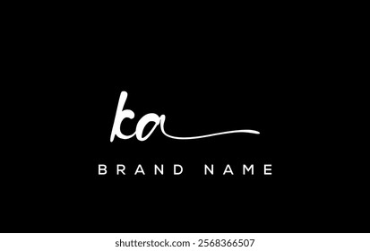 KA letter beauty handwriting vector logo. 