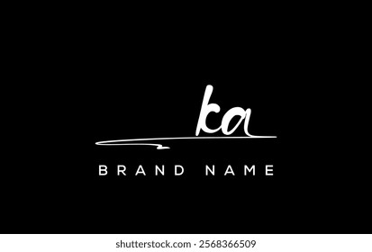 KA letter beauty handwriting vector logo. 