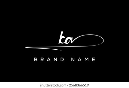 KA letter beauty handwriting vector logo. 