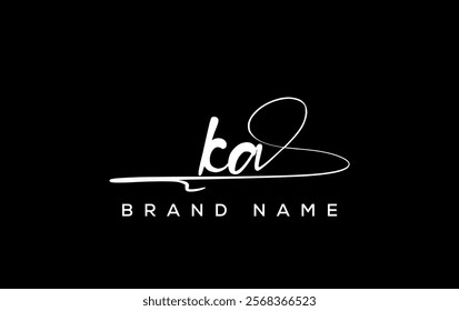 KA letter beauty handwriting vector logo. 