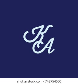 KA Letter creative square background 
