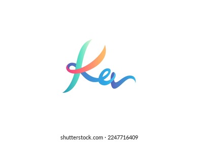 Ka letter logo with 3d design in colorful gradient