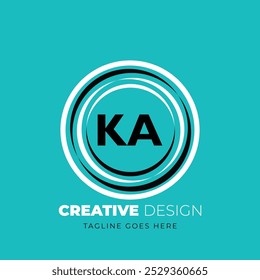 KA carta logotipo criativo design. KA design único. Ilustração vetorial