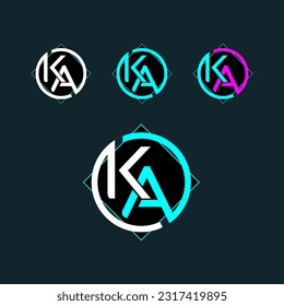 KA letter logo design with circle