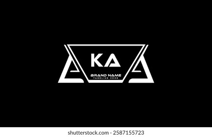 KA letter logo design on black background. KA creative initials letter logo concept. KA unique design.