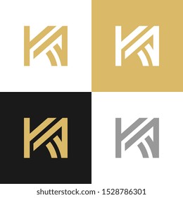 KA letter logo design template, vector illustration icon