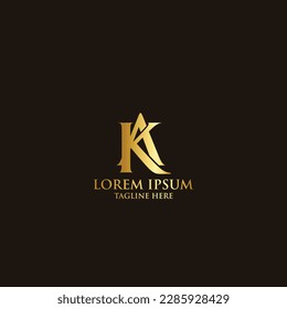 Diseño del logo de la carta de KA. Logotipos mínimos de letras modernas del vector, símbolo del logotipo abstracto de la letra AK, logotipo de la letra con estilo técnico gradiente y diseño de tarjeta de negocios Vector Pro Premium