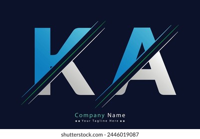 KA Letter logo design vector template.