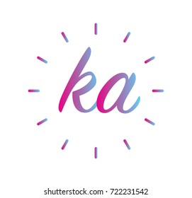 KA letter logo with line element
