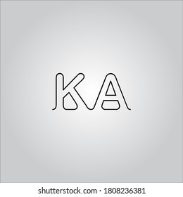 KA letter logo with nice white gradient background.The letter icon.