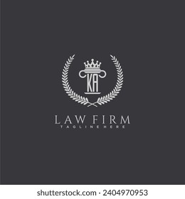 KA letter monogram logo for lawfirm with pillar  crown image design