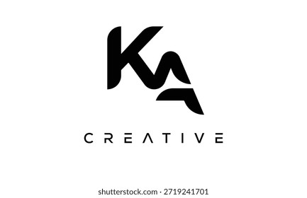 Logotipo del monograma de la letra de KA para la identidad creativa moderna de la marca