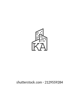KA line concept logo in high quality professional design that will be best for companies related to real estate